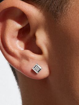 TOUCH925 - Pure 925 Silver Geometric Quad-Stone Unisex Stud