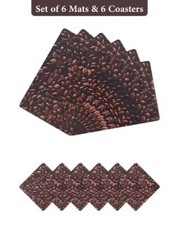 OBSESSIONS - Brown Reversible Pvc Placemats (Pack Of 12)