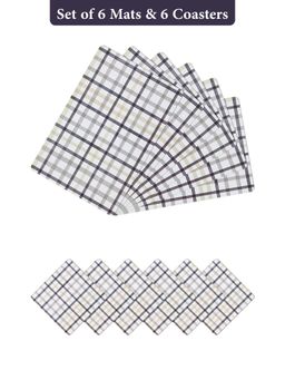 OBSESSIONS - Navy Blue Reversible Pvc Placemats (Pack Of 12)