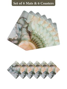 OBSESSIONS - Olive Reversible Pvc Placemats (Pack Of 12)