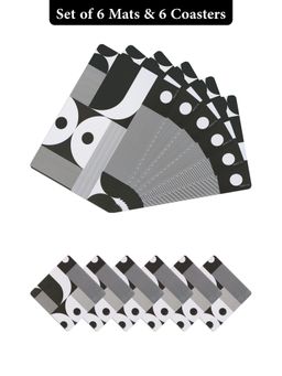 OBSESSIONS - Black Reversible Pvc Placemats (Pack Of 12)