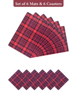 OBSESSIONS - Navy Blue Reversible Pvc Placemats (Pack Of 12)