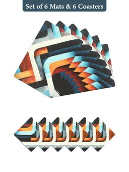 OBSESSIONS - Multi-Color Reversible Pvc Placemats (Pack Of 12)