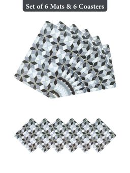 OBSESSIONS - Black Reversible Pvc Placemats (Pack Of 12)