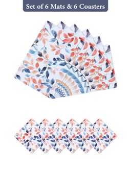 OBSESSIONS - Blue Reversible Pvc Placemats (Pack Of 12)