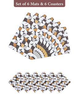 OBSESSIONS - Brown Reversible Pvc Placemats (Pack Of 12)