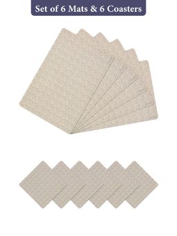 OBSESSIONS - Beige Reversible Pvc Placemats (Pack Of 12)