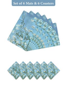 OBSESSIONS - Aqua Reversible Pvc Placemats (Pack Of 12)