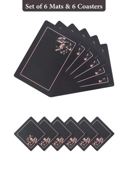 OBSESSIONS - Black Reversible Pvc Placemats (Pack Of 12)