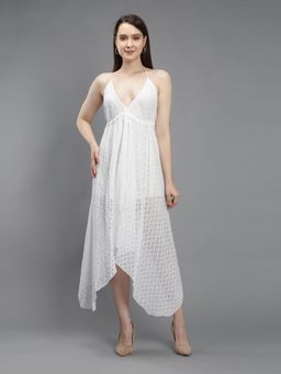 Aditi Wasan - White Lace Long Beach Dress