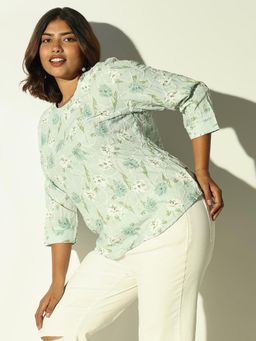 SHOWOFF - Womens Green Floral Top