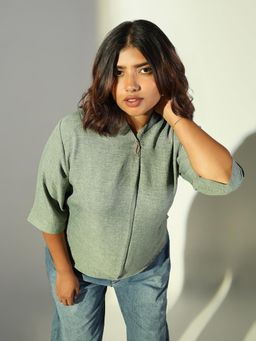 SHOWOFFFF - Womens Green Solid Top