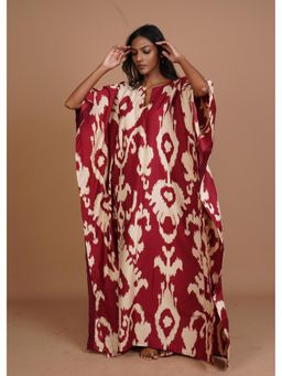Azurina - Surya Burgundy Chadeliers Kaftan