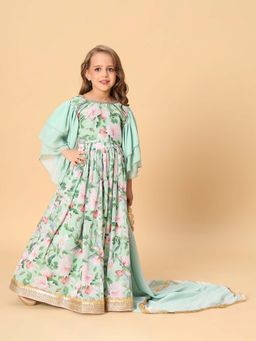 Cord Of Love - Sea Green Printed Lehenga with Top and Dupatta (Set of 3)