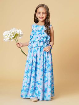 Cord Of Love - Aqua Blue Printed Lehenga with Top (Set of 2)