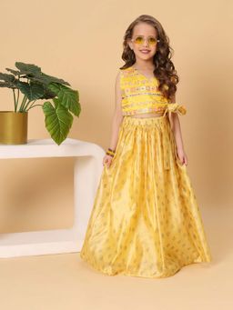 Cord Of Love - Yellow Printed Embroidered Lehenga with Top (Set of 2)