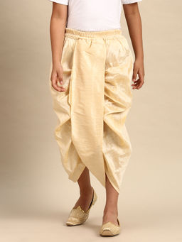 Sanwara - Boys Solid Beige Art Silk Dhoti