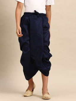 Sanwara - Boys Solid Deep Blue Art Silk Dhoti