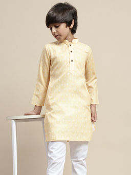 Sanwara - Boy Printed Yellow Floral Kurta