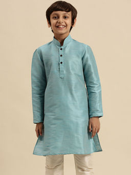 Sanwara - Blue Art Silk Kurta for Boys