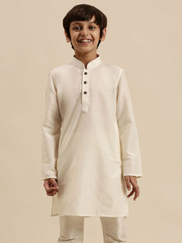 Sanwara - White Art Silk Kurta for Boys