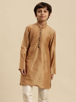 Sanwara - Light Brown Art Silk Kurta for Boys