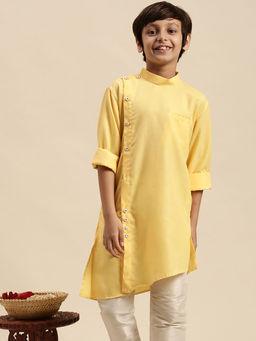Sanwara - Yellow Art Silk Kurta for Boys