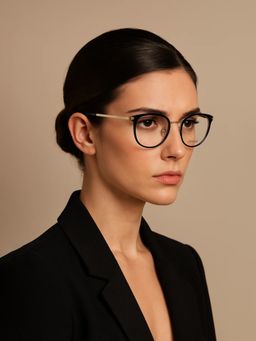 Guess - Eyewear For Women With Matt Black-Shiny Light Gold Metal Frame - (49)