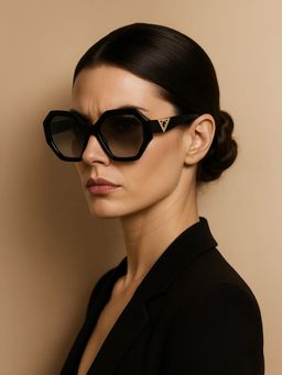 Guess - Women UV Protected Full Rim Grey Lens Irregular Sunglasses (54)