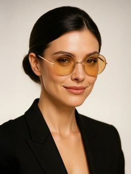 Guess - Women UV Protected Full Rim Brown Lens Round Sunglasses (59)