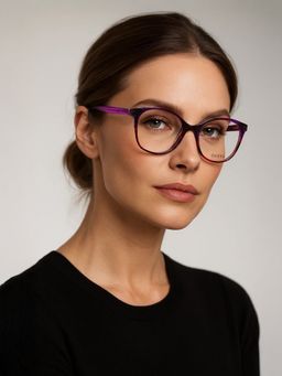 Guess - Eyewear for Women with Shiny Violet To Purple Demi Gradient Acetate Frame (50)