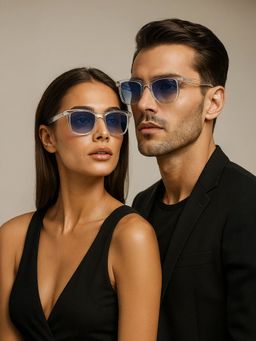 IDEE - So204 C4 50 Blue Lens Sunglasses for Men (50)