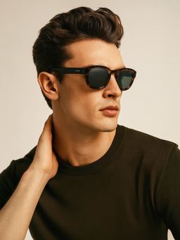 IDEE - Grey Round 100% Uv Protected Sunglasses For Men Size 47