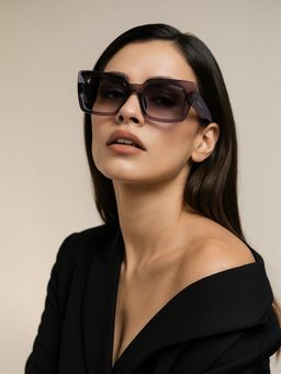 IDEE - Purple Rectangle 100% Uv Protected Sunglasses For Women Size 54