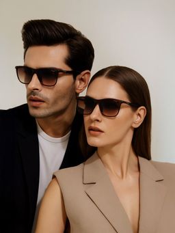 IRUS - Idee Brown 100% Uv Protected Square Full Rim Unisex Sunglass Brown Gradient Lens