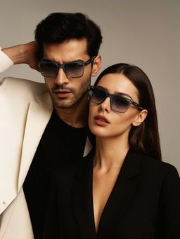 IRUS - Idee Blue 100% Uv Protected Square Full Rim Unisex Sunglass