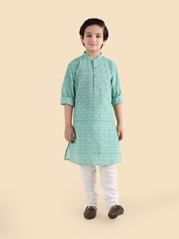 Fabindia - Green Printed Kurta