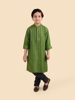 Fabindia - Green Stripes Kurta