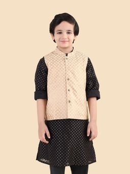 Fabindia - Beige Printed Nehru Jacket