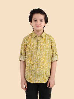 Fabindia - Green Printed Kurta