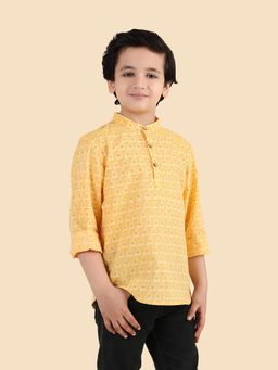 Fabindia - Yellow Printed Kurta