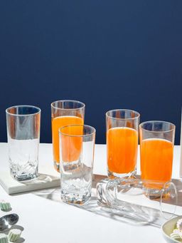 Luminarc - Transparent Glass Ascot HB 330ml Water-Juice Glasses (Pack of 6)