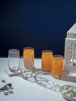 Luminarc - Transparent Glass Vigne HB 330ml Water-Juice Glasses (Pack of 6)