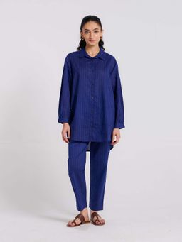 Rustorange - Women's Indigo Printed Regular Fit Co-Ord (Set of 2)