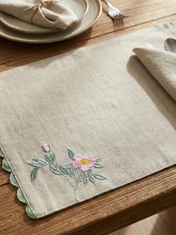 Haus & Kinder - Botanique Clay Embroidered Table Placemats Taupe