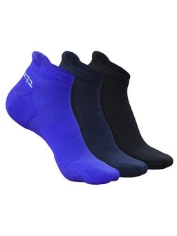 Heelium - Bamboo Ankle Socks-FreeSize UK7-11,3 Pairs,RBlue,NBlue,Black,Anti dour (Pack of 3)