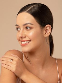 Salty - Rose Gold Cute Evil Eye Adjustable Ring