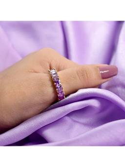 Salty - Lavender Square Series Gold Tennis Ring