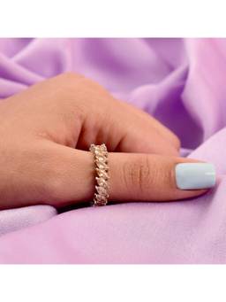 Salty - Tangerine Yellow Leaf Silver Tennis Ring