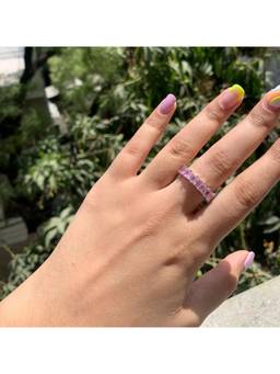 Salty - Cubic Pink Sapphire Tennis Ring
